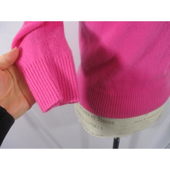 Valerie Stevens 2 Ply Cashmere Hot Pink Mock Neck Sweater Small - Picture 5 of 9